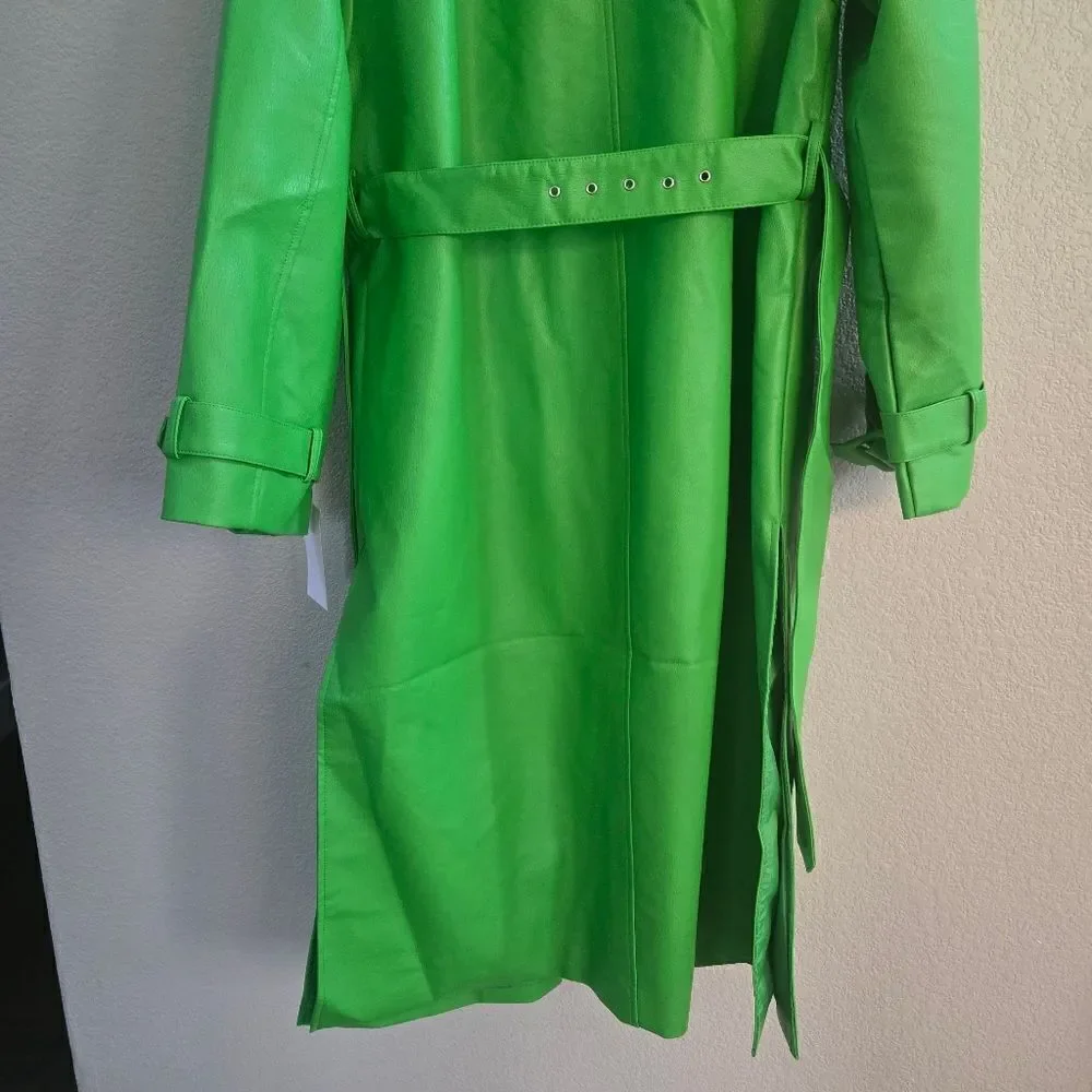 NA-KD Long PU Trench Coat size 36 M 8 US New